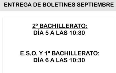 ENTREGA DE BOLETINES SEPTIEMBRE